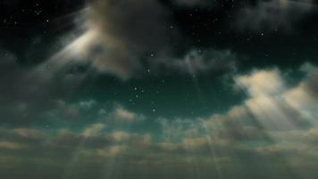 Cloud FX0305 - A Starry Sky Emerges Through Clouds and Light Rays video