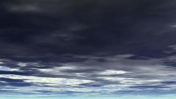 um céu azul com nuvens cinzentas de chuva video