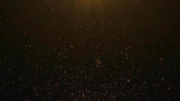 partículas flutuantes de poeira dourada video