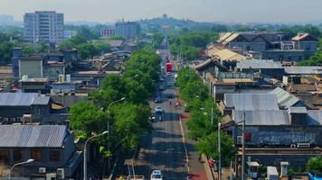 Flygfoto över trafik i Peking Kina 4k video