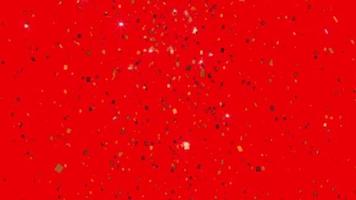 confettis tombant sur fond rouge