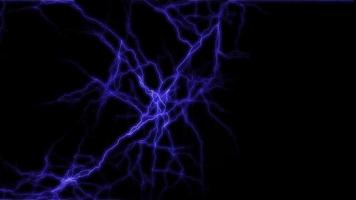 Blue Lightning Flash Thunderbolt isolé sur fond noir. video