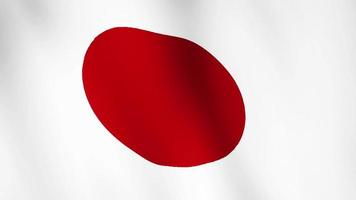 japan vlag zwaaien, een vlag animatie achtergrond. video