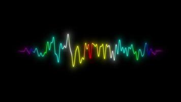 onda de áudio de néon brilhante colorido