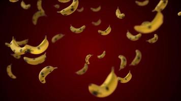 animación de plátanos cayendo video