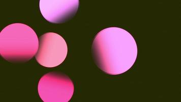 Abstract vintage circular pink, purple, violet gradient bokeh flowing on black video