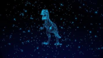 tecnología concepto de dinosaurio de pantalla holográfica video