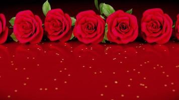 rote Rosen aufgereiht