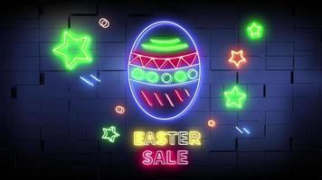 luce al neon di vendita di pasqua video