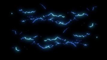 Blue Lightning Over a Black Background video