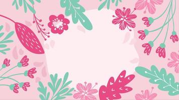 Floral Scandinavian Frame with Flowers  video