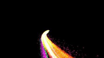luces de arco iris volando en un fondo negro video