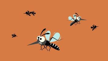 Mosquitos flying animation video