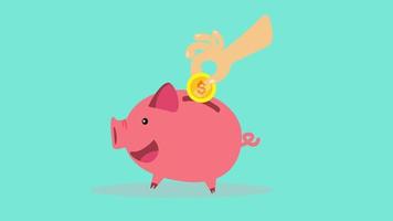 Piggy bank money savings video