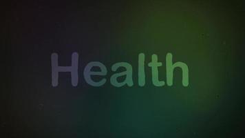 The Word HEALTH on a Green Celluloid Background video