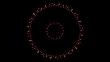 en orange cirkel gjord av prickar och små trianglar video