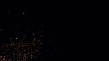 Fire particles effect or fire burn effect with dark background.