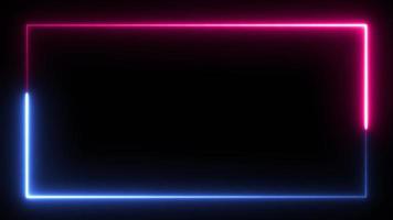 Blue and pink neon frame. video