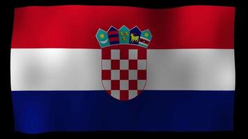 croatia flag 4k motion loop video estoque