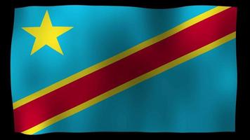 den demokratiska republiken Kongoflaggan 4k motion loop stock video