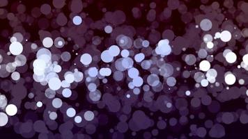 White soft bokeh lights floating on purple background video