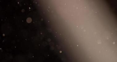 Dynamic clip of soft particles moving on black background with raylight in 4K video