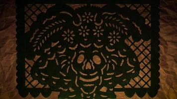 Traditional Pecked Paper Of Detail Of La Calavera Catrina video