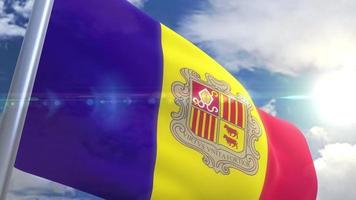 wehende Flagge der Andorra-Animation video