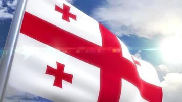 agitant le drapeau de la Géorgie animation video