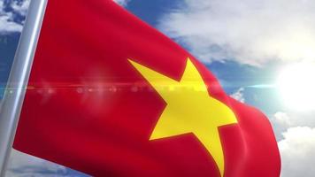 agitant le drapeau de l'animation du vietnam video