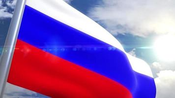 wehende Flagge der russischen Animation video