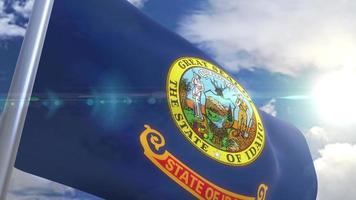 Ondeando la bandera del estado de Idaho, EE. video