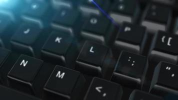animation close up clavier d'ordinateur avec bouton darknet video