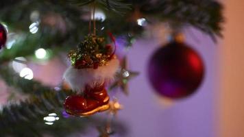 foco de rack de elementos de natal como decoração para o feriado video