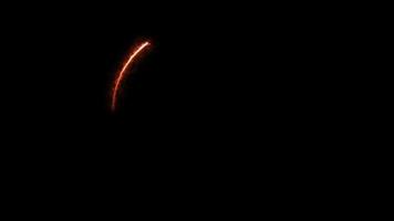 Solar Eclipse With Fire Circle Stroke Animation video