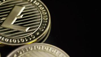 Rotating shot of Bitcoins digital cryptocurrency - BITCOIN LITECOIN 214 video