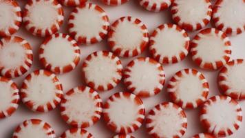 Rotating shot of peppermint candies - CANDY PEPPERMINT 021 video