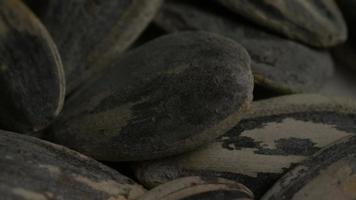 Cinematic, rotating shot of sunflower seeds on a white surface - SUNFLOWER SEEDS 025 video