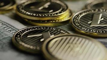 Rotating shot of Bitcoins (digital cryptocurrency) - BITCOIN LITECOIN 586