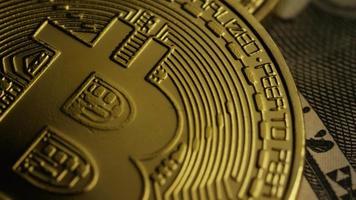 Rotating shot of Bitcoins digital cryptocurrency - BITCOIN 0192 video