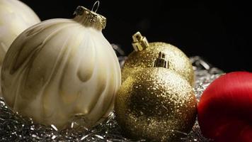 Cinematic, Rotating Shot of Christmas ornaments - CHRISTMAS 032 video