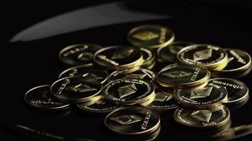 Rotating shot of Bitcoins digital cryptocurrency - BITCOIN ETHEREUM 154 video