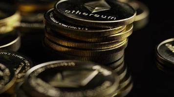Rotating shot of Bitcoins digital cryptocurrency - BITCOIN ETHEREUM 188 video