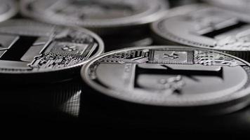 Rotating shot of Bitcoins digital cryptocurrency - BITCOIN LITECOIN 464 video