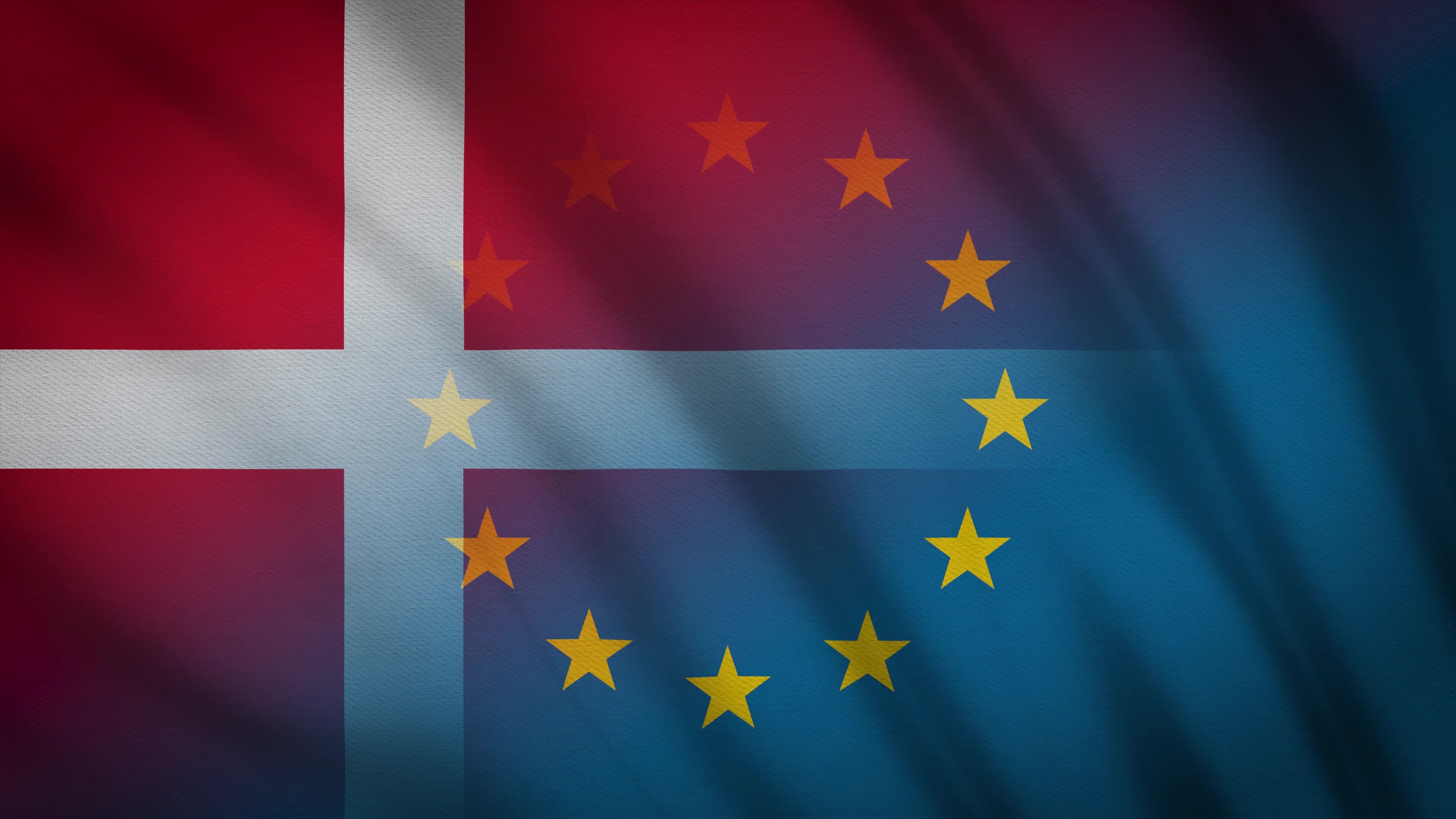 Denmark EU Flag 1806167 Stock Video at Vecteezy