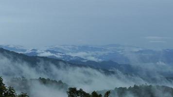 belle montagne piene di nebbia. video