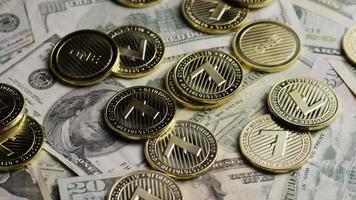 Rotating shot of Bitcoins digital cryptocurrency - BITCOIN LITECOIN 573 video