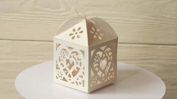 White vintage gift paper box  video