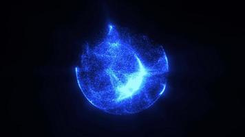 Esfera de estrella de plasma abstracto con lazo de partículas fractales