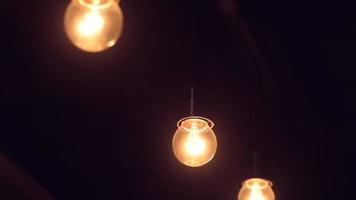 Light Bulbs In A Dark Room video